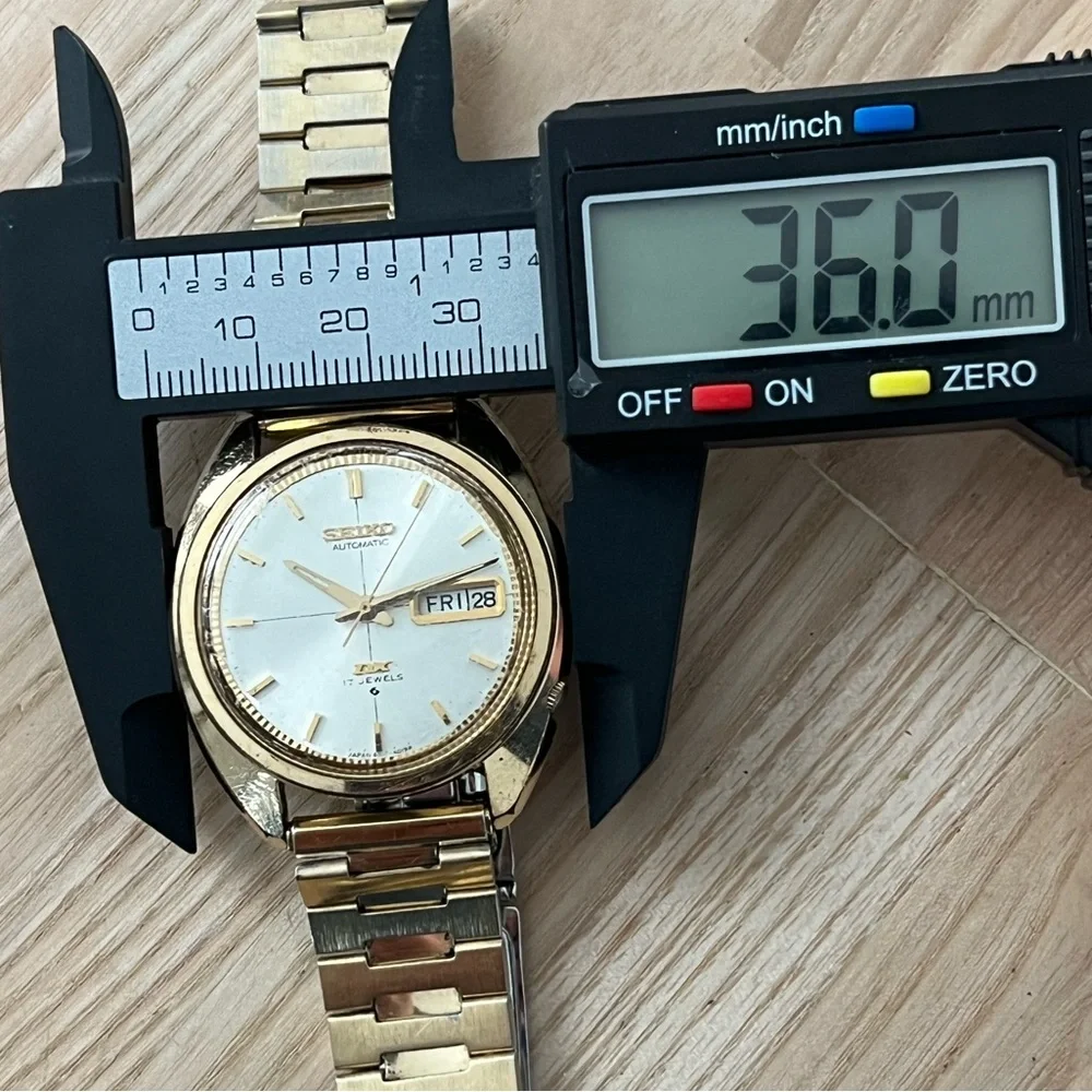 Seiko DX Automatic Rare Vintage Men’s Watch Gold Bracelet Case Silver Dial